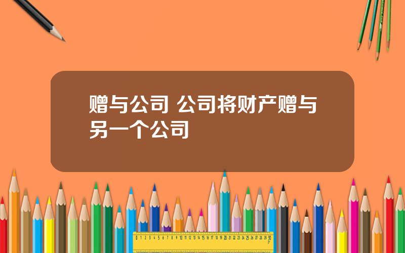 赠与公司 公司将财产赠与另一个公司